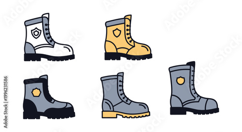 Patrol Boots Line art vector simple shapes