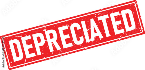 A distressed red rubber stamp impression reads the word DEPRECIATED in bold white capital letters isolated on white