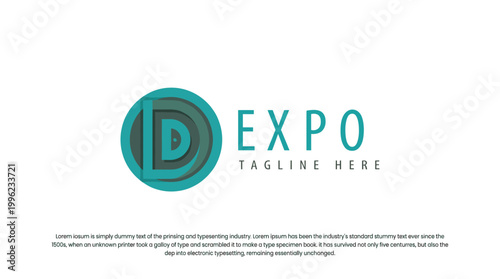 This image showcases a modern logo design for an expo event, featuring sleek typography and a unique emblem to enhance brand visibility and professionalism in marketing.