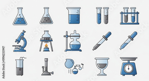 Collection of Scientific Laboratory Equipment and Tools.