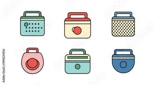 Scrubber Line art vector set creative simple shapes