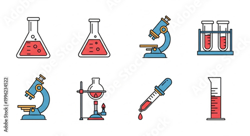 Collection of scientific laboratory equipment and tools.