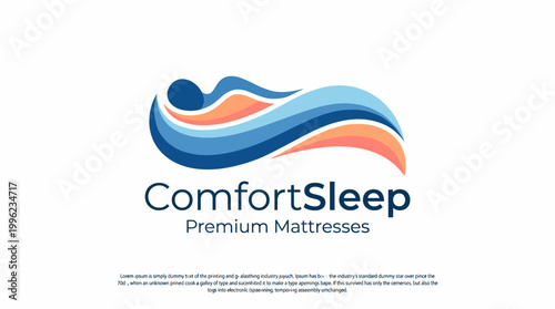 This logo design for a premium mattress brand features a smooth, flowing graphic, conveying comfort and relaxation essential for a good night's sleep.