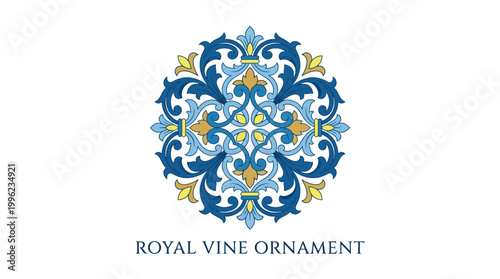 A beautifully crafted royal vine ornament, showcasing intricate floral patterns and elegant color schemes, embodying the richness of cultural heritage and artistry.