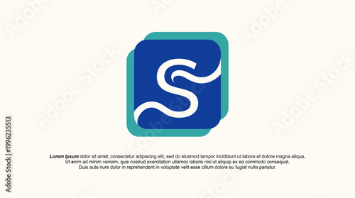 An abstract logo design featuring an elegant 'S' shape, representing technology and services, ideal for firms in the digital or service-based industries seeking a modern look.