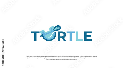 A creative turtle logo design reflecting underwater life, ideal for brands focused on marine conservation or aquatic interests, infused with modern aesthetics.