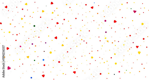 heart confetti background, colorful hearts pattern, love celebration, festive confetti, white background design, romantic pattern, scattered hearts, valentine theme, party decoration, cute background,
