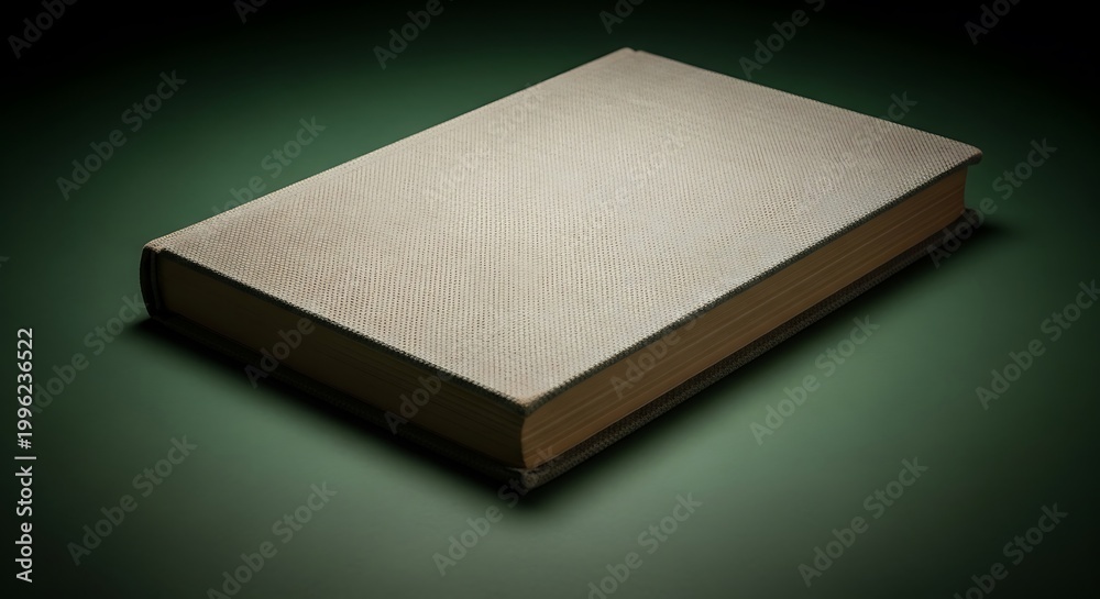 Fototapeta premium Single blank book on dark background.