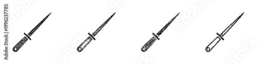 Sketch stiletto icon design set