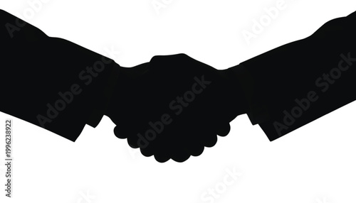 Businessmen perform a firm handshake to finalize a successful contract agreement between two parties.