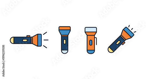 Penlight Line art vector set minimal abstract colorful shapes