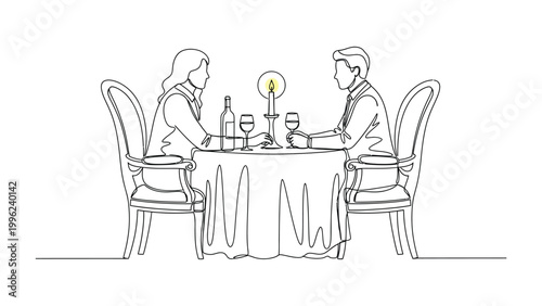 Couple on romantic dinner date.
