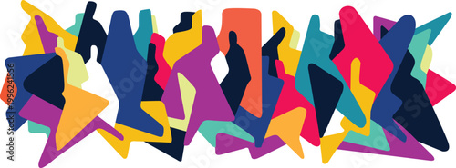  Modern people fantastic abstract silhouettes vector illustration 