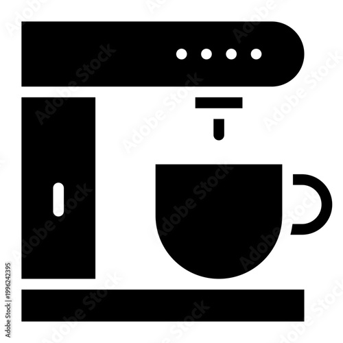 Cofee machin glyph style vector illustration