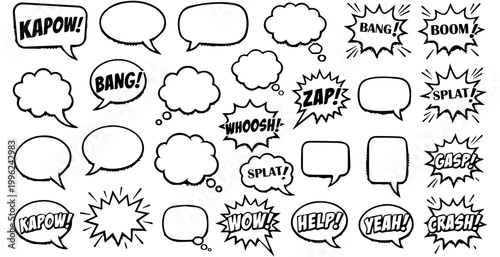 Mega Collection of Comic Speech Bubbles and Pop Art Sound Effects