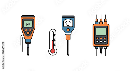 Soil Tester Line art vector clean colorful shapes