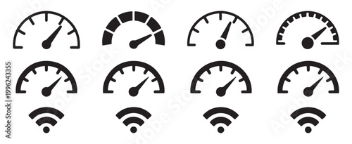  Network speed test icon for wifi and broadband connection. vector illustration eps 10.