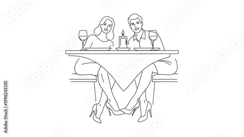 Couple enjoying a romantic dinner date.