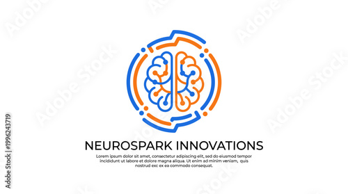 This abstract logo features a stylized brain design intertwined with lines in bright colors, representing innovation, technology, and breakthroughs in neuroscience and cognitive research.