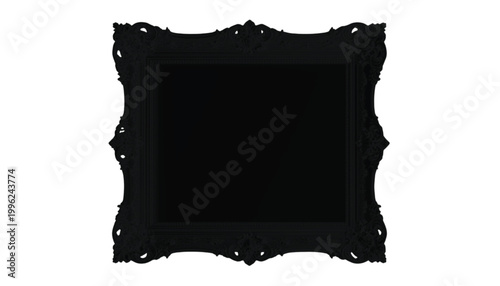Frame displays an ornate black border with a central empty area for decorative artistic presentation use.