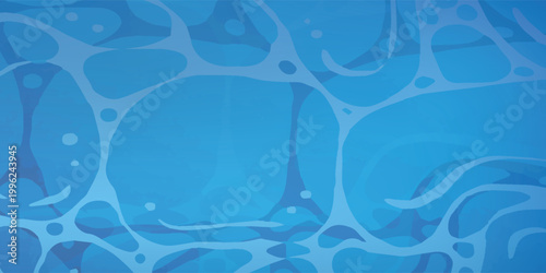 Abstract Blue Water Surface Ripples and Light Reflections.