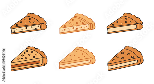 Shortbread Slice Line art creative colorful abstract vector