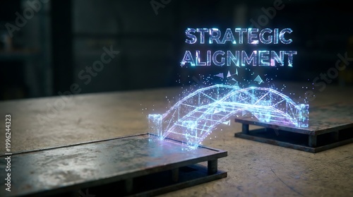 Strategic alignment concept with bridge model.