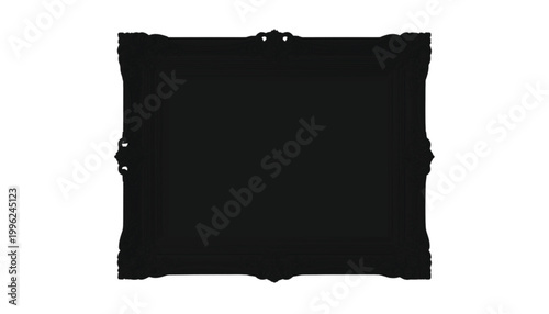 Frame silhouette shows a thick black rectangular border standing out against a clean white background.