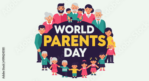 World Parents Day celebration illustration.