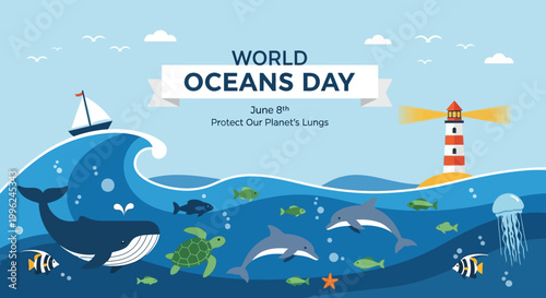World Oceans Day Protect Our Planet.