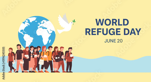 World Refugee Day awareness campaign illustration.