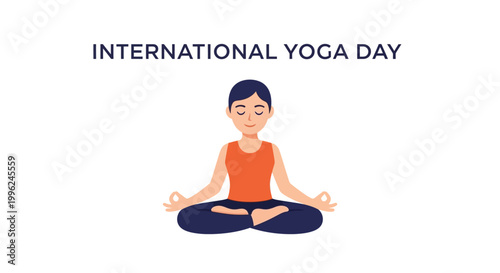 International Yoga Day meditation concept.