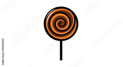 A vibrant swirl lollipop design a striking black silhouette