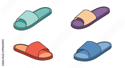 Spa Slippers Line art vector creative abstract clean