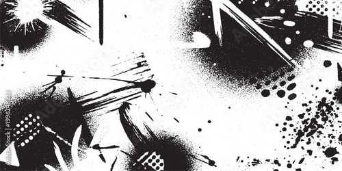 Abstract grunge texture with ink splatters and brush marks black and white spray can street art abstract background urban art distressed background paint texture abstract design messy