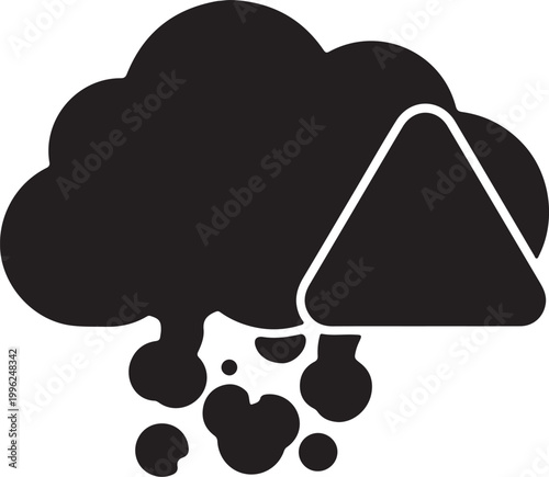 Urban Air Pollution Icon City Smog and Vehicle Emission Symbol
