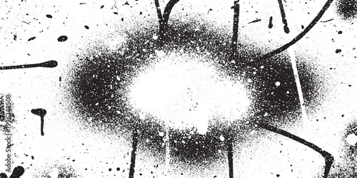 Abstract spray paint burst and drips on a speckled textured background with black and white paint bomb modern art graphic element paint effect paint mark abstract splatter background backdrop