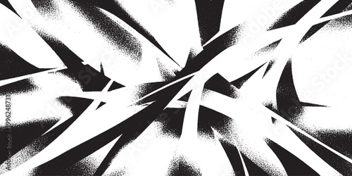 Black and white abstract grunge background with high contrast sharp blade shapes and distressed texture sharp edged abstract background contrast distressed geometric monochrome movement
