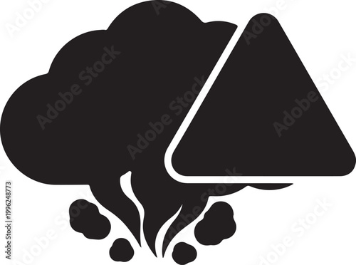 Air Contamination Icon Dirty Air Smog Warning Symbol Vector
