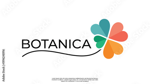 This image showcases a vibrant floral logo, combining various colors in a unique flower design, perfect for businesses related to gardening, beauty, or wellness.