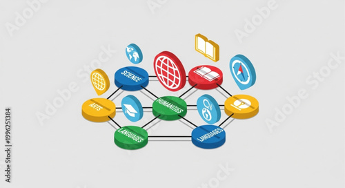 Digital Network Connections and Data Flow Illustration.