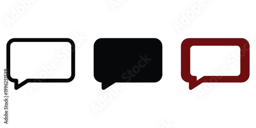 Creative Speech Bubble Designs Showcasing Different Styles and Color Variations for Communication Graphics Vector Contact Icons