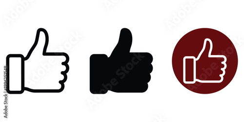 Visual Representation And Variations Of The Popular Thumbs Up Icon In Different Styles And Color Schemes Vector Contact Icons