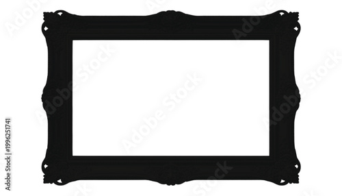 Picture frame provides a decorative black border silhouette that is perfect for framing artwork.