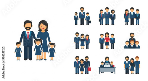 Diverse Family Groups Representing Different Generations and Relationships.