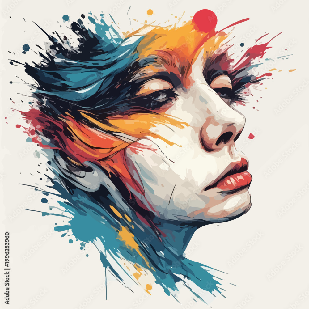 Fototapeta premium abstract woman face design very cool