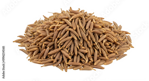 Close-up of brown sesame seeds in natural light isolated on transparent background