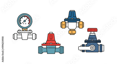 pressure regulator Line art modern minimal shapes illustration