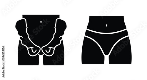 Two female figures displaying body positivity in a dark silhouette