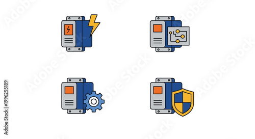 Protection Relay Line art simple abstract vector design